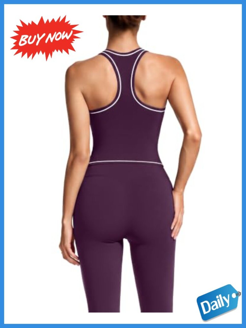 2 Piece Workout Set Racerback Tank & Scrunch Leggings Gym Yoga